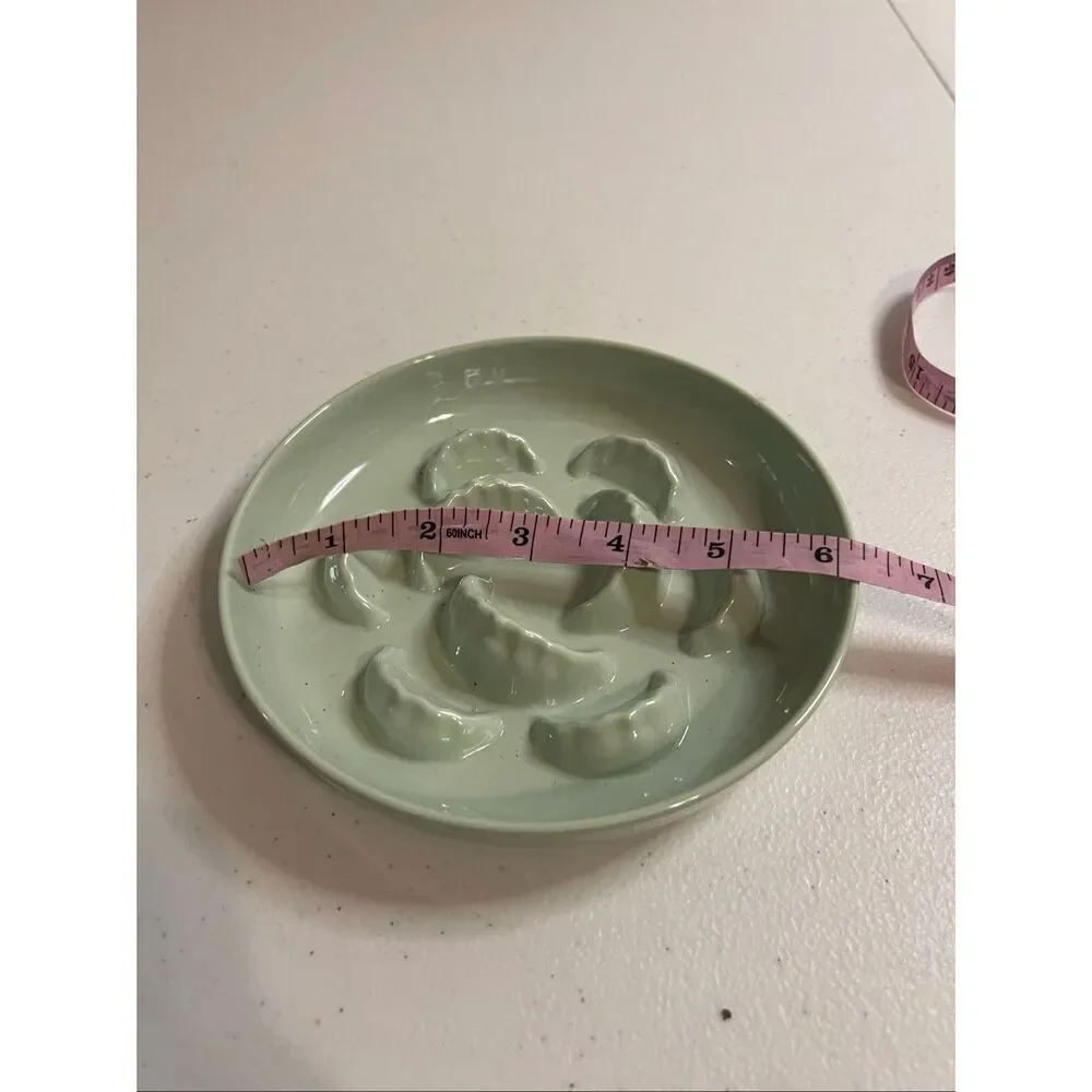 Dog plate for fast eaters mint green small 6”